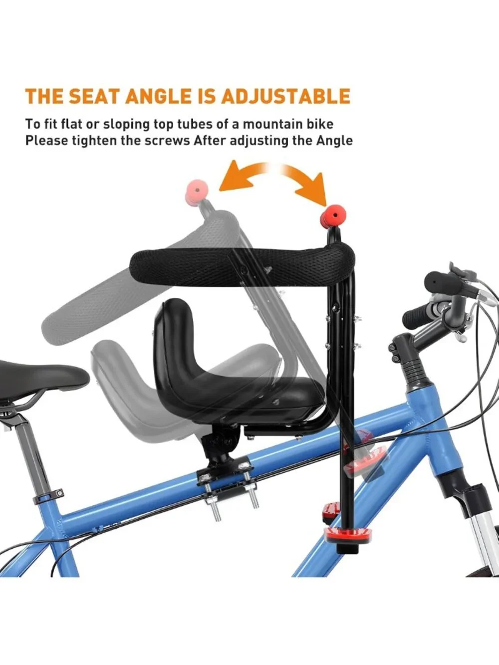 Front Child Carrier Bike Seat for Kids 2-4 Years, Safe Bicycle Chair, 55 lbs